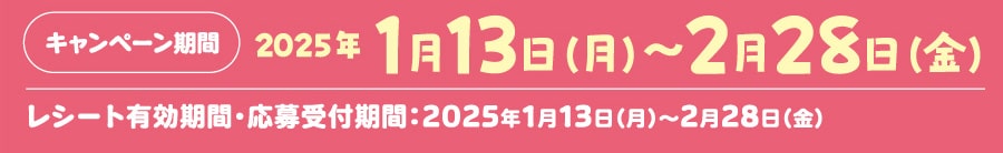 キャンペーン期間2025年1月13日〜2月28日